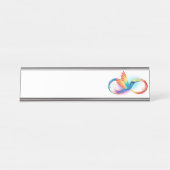 インフィニティ記号付き虹のハミングバード デスクネームプレート