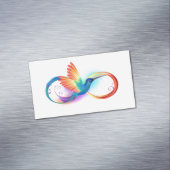 インフィニティ記号付き虹のハミングバード マグネット名刺 (インサイチュ)