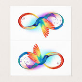 インフィニティ記号付き虹のハミングバード 名刺 (外部フラット)
