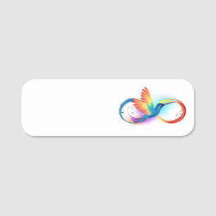 インフィニティ記号付き虹のハミングバード 名札