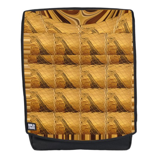 インフィニティ ゴールデン キリン アニマル モチーフ アート プリント バックパック (正面)