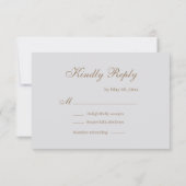 インフィニティ サイン ライラック グレー ゴールド ウェディング RSVP 招待状 (裏面)