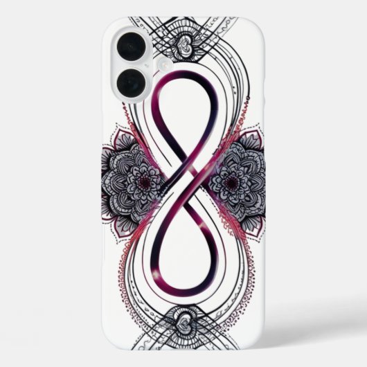 インフィニティ ラブ マンダラ iPhone 16 Plus カバー – モダン (裏面)