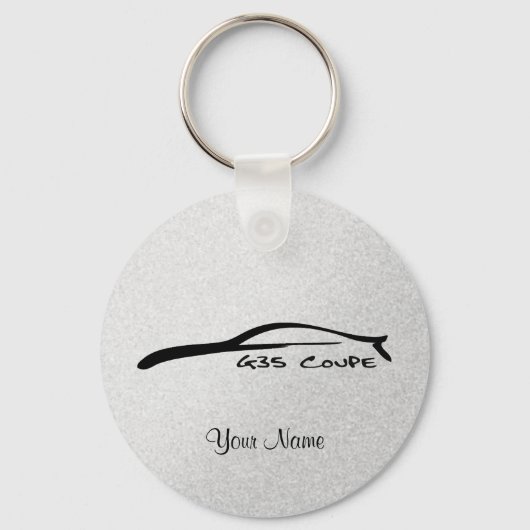 インフィニティG35クーペシルエット鍵チェーン(シルバー) キーホルダー (正面)