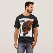 インフェルナル治世 – ファイア&スカルデスメタルティー Tシャツ (正面フル)