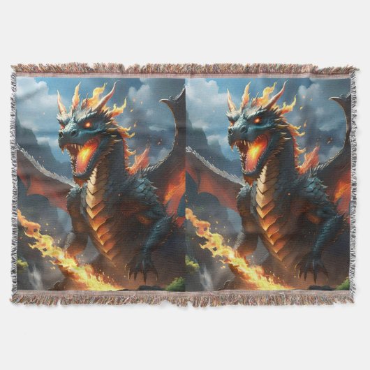 「インフェルノの息：ドラゴンの炎」 スローブランケット (正面)