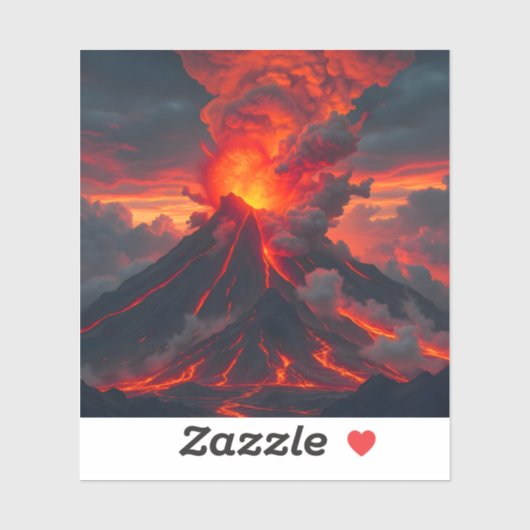 インフェルノサミット - 幻想的な火山の風景 スクエア シール (シート)