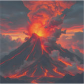 インフェルノサミット - 幻想的な火山の風景 スクエア シール (正面)