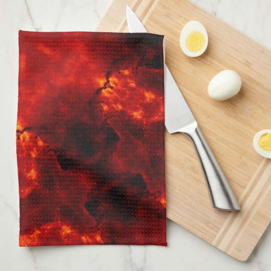 インフェルノネクサス – ファイエリー万華鏡のように千変万化するパターンアート キッチンタオル (四つ折り)