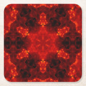 インフェルノネクサス – ファイエリー万華鏡のように千変万化するパターンアート スクエアペーパーコースター (正面)