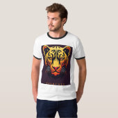 インフェルノ威厳のあるガーディアンのヒョウデザイン Tシャツ (正面フル)