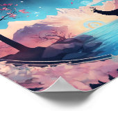 インフェルノ・ガーディアン：カラフルな背景のタペストリー ポスター (角)