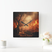 インフェルノ スクエア壁時計 (ホーム)