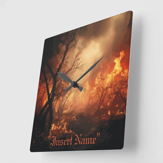インフェルノ スクエア壁時計 (傾斜)