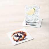 インフェルノ・スピン – Breakdanceの精神に点火 スクエアペーパーコースター (インサイチュ)