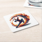 インフェルノ・スピン – Breakdanceの精神に点火 スクエアペーパーコースター (アングル)