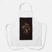 インフェルノ・ドラゴン水彩Tシャツ – 火お洒落灯 エプロン (正面)