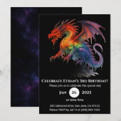 インフェルノ・ドリップ・ドラゴンの誕生日招待状 招待状 (正面/裏面)