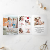 インフォグラフィックファミリーニュースレタートリフォールドクリスマス 三つ折りクリスマスカード (内部)