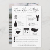 インフォグラフィック日付のラブストーリーを保存 セーブザデート (正面/裏面)