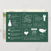 インフォグラフィック日付の保存婚約の発表 セーブザデート (正面/裏面)