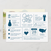 インフォグラフィック日付の保存婚約の発表 セーブザデート (正面/裏面)