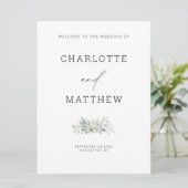 インフォグラフィック結婚式のミニマルな緑 (スタンド正面)