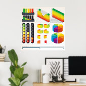 インフォグラフィック要素とデータの視覚化 ポスター (ホームオフィス)