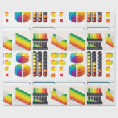 インフォグラフィック要素とデータの視覚化 ラッピングペーパー (フラット)