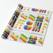 インフォグラフィック要素とデータの視覚化 ラッピングペーパー (アンロールド)