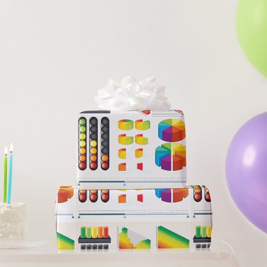 インフォグラフィック要素とデータの視覚化 ラッピングペーパー