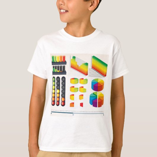 インフォグラフィック要素とデータの視覚化 Tシャツ (正面)