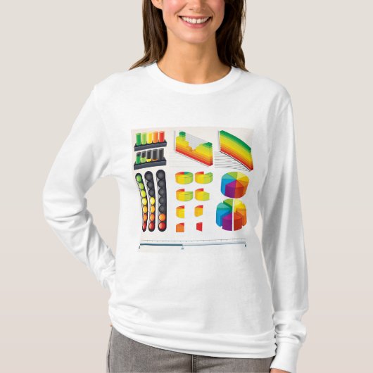 インフォグラフィック要素とデータの視覚化 Tシャツ (正面)
