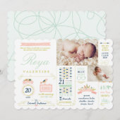 インフォグラフィック 誕生お知らせカード 案内状 (正面/裏面)