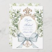 インフォーマルリーフクレスト(弓あり) |モノグラム結婚ズ 招待状 (正面/裏面)