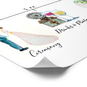 インフォーマル結婚なスケジュールの歓迎サイン ポスター (角)