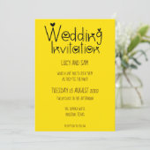 インフォーマル結婚スモダンタイポグラフィサンシャインイエロー 招待状 (スタンド正面)