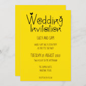 インフォーマル結婚スモダンタイポグラフィサンシャインイエロー 招待状 (正面/裏面)