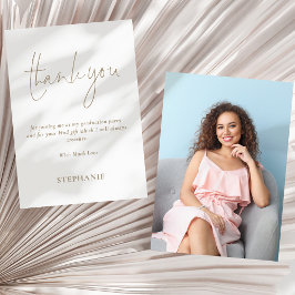 インフォーマル金ゴールドスクリプト写真卒業ありがとう カード