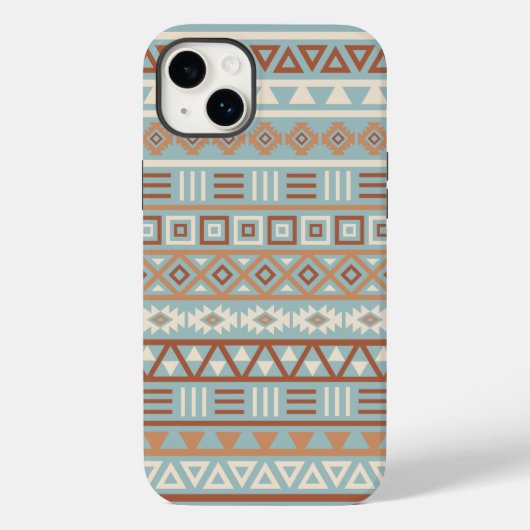 インフルエアステカントパターンブルークリームテラコタス Case-Mate iPhoneケース (裏面)