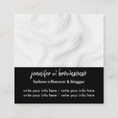 インフルエカスタムンサーの写真を黒に追加 スクエア名刺 (裏面)