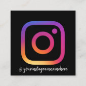 インフルエカスタムンサーの写真を黒に追加 スクエア名刺 (正面)