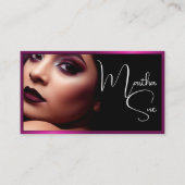 インフルエモダンンサーモデルの黒とピンクの写真イメージ 名刺 (正面)