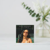 インフルエモダンンサー写真QRコードソーシャルメディア スクエア名刺 (スタンド正面)