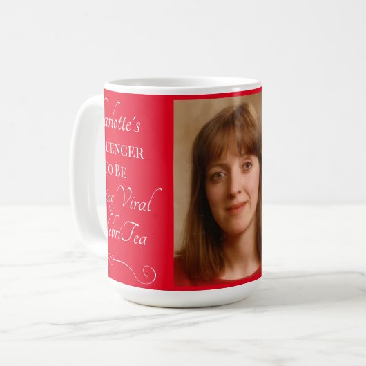 インフルエンサーがウイルスのお祝いティーマグカップに行く コーヒーマグカップ (正面左)