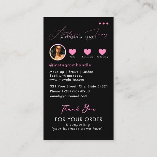 インフルエンサーのビジネスグリッドソーシャルメディアありがとう 名刺 (裏面)