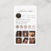 インフルエンサーエステティシャンソーシャルメディアQRコードホワイト 名刺 (裏面)