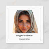 インフルエンサーカスタムブロガーQR & Photo スクエア名刺 (正面)