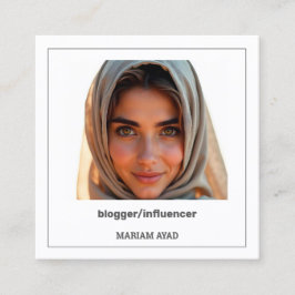 インフルエンサーカスタムブロガーQR & Photo スクエア名刺