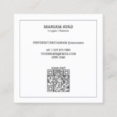 インフルエンサーカスタムブロガーQR & Photo スクエア名刺 (裏面)